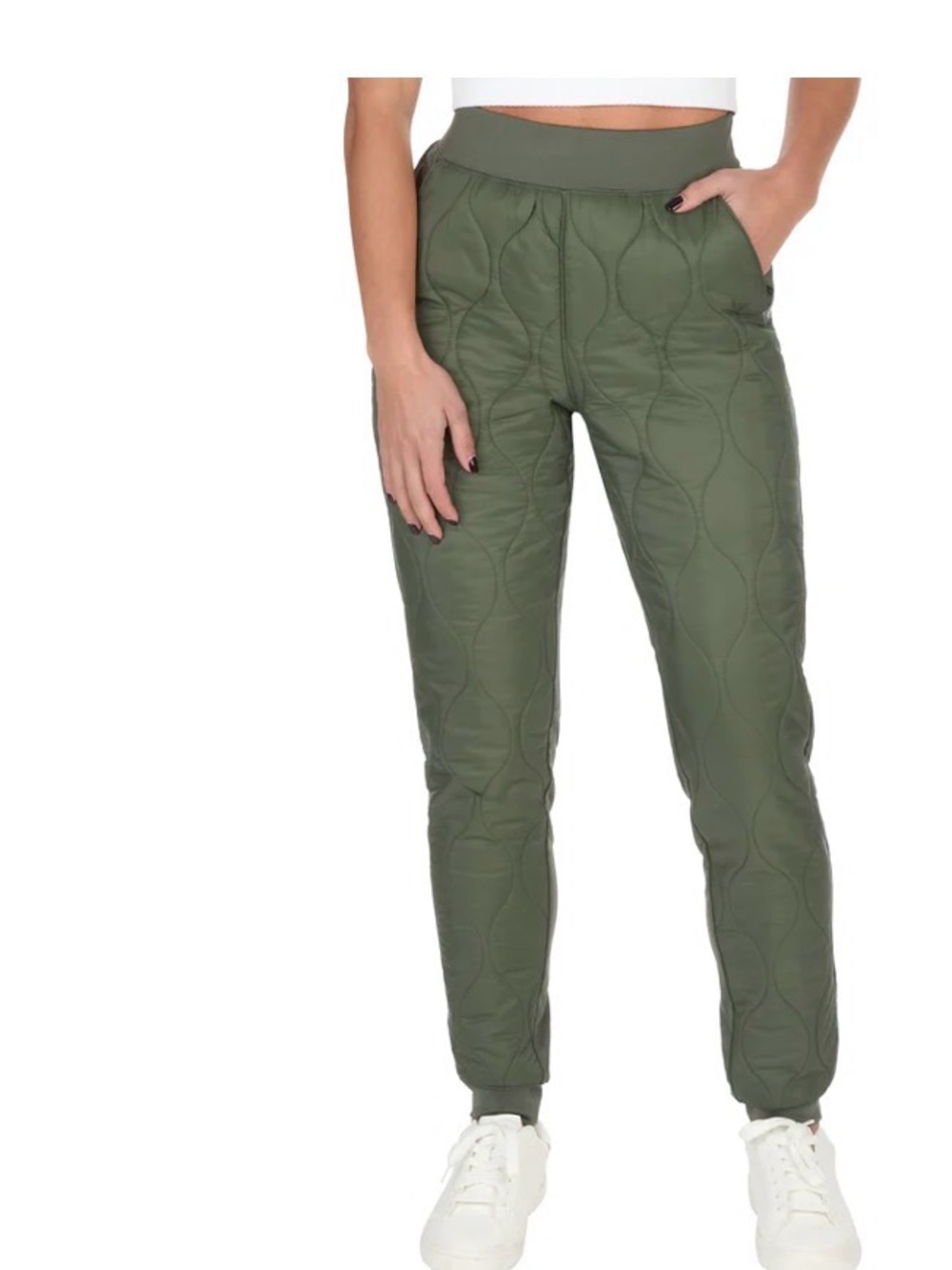 WOMEN'S HIGH RISE QUILTED FRONT JOGGERS SIZE MEDIUM